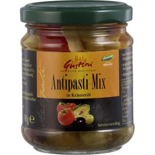 Antipasti-Mix, in Kräuteröl, 190 gr Glas, Gustoni