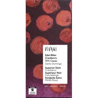 Edel Bitter Cranberry 70%, 80 g Vivani