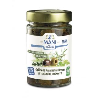 Grüne & Kalamata Oliven, 175 g, Mani