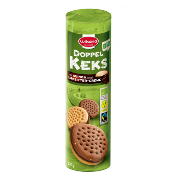 Quinoa Doppelkeks mit Zartbittercreme, 330 g, Wikana