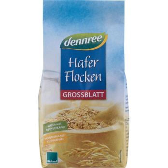 Haferflocken Großblatt, dennree,  500 g Packung
