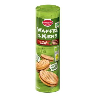 Waffel & Keks mit Kakaocreme, 240 g Packung, Wikana