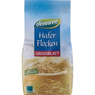 Haferflocken Großblatt, dennree,  500 g Packung