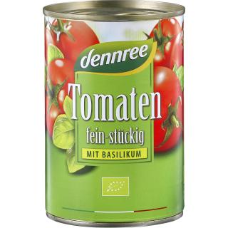 Tomaten gewürfelt mit Basilikum
