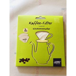 Kaffeefilter aus Baumwolle, Größe 4, Living Crafts