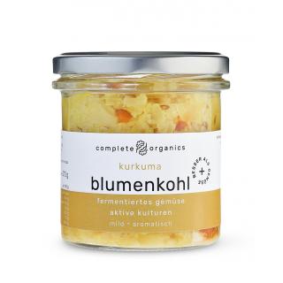 Blumenkohl, fermentiert, kurkuma, 220 g Glas