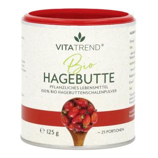 Hagebutten Pulver, VitaTrend, 125 g. Dose