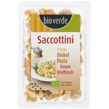 Dinkel Saccotini, gefüllt mit Rindfleisch (250 g Packung)
