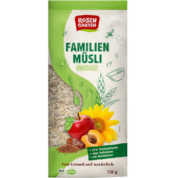 Familien-Müsli ungesüßt, Rosengarten, 750 g