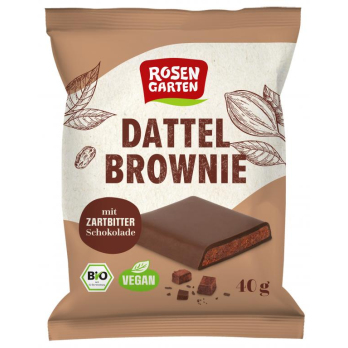 Dattel Brownie Zartbitter, 40 g Rosengarten