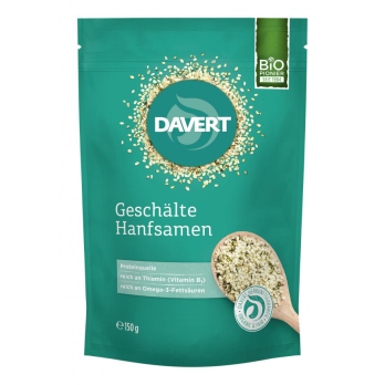 Hanfsamen (Geschält), Davert 150 gr Packung