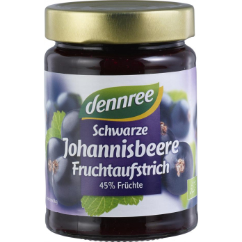 Schwarze Johannisbeere,Fruchtaufstrich, dennree ,340 g