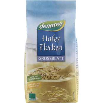 Haferflocken Großblatt, dennree,  500 g Packung