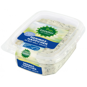 Heringshappen in Bio-Dillsauce, 150 gr. von Grünhof