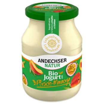 Joghurt mild Pfirsich-Maracuja, 500 g Glas