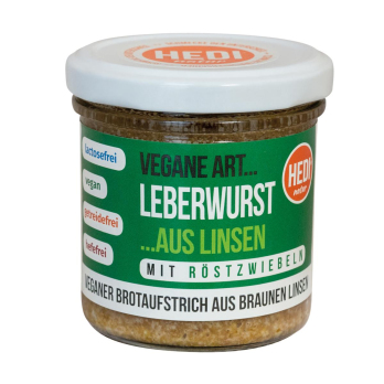 Leberwurst aus Linsen mit Röstzwiebel, vegan