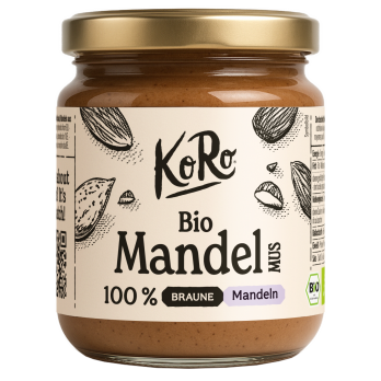 Mandelmus braun, KoRo, 250 g Glas