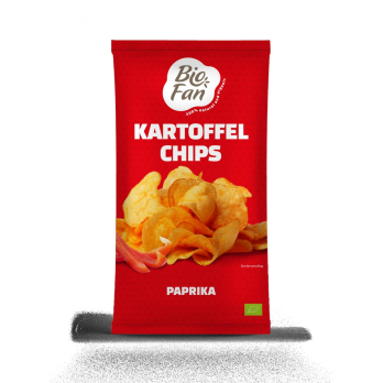 Kartoffelchips Paprika, Biofan 125 g Packung